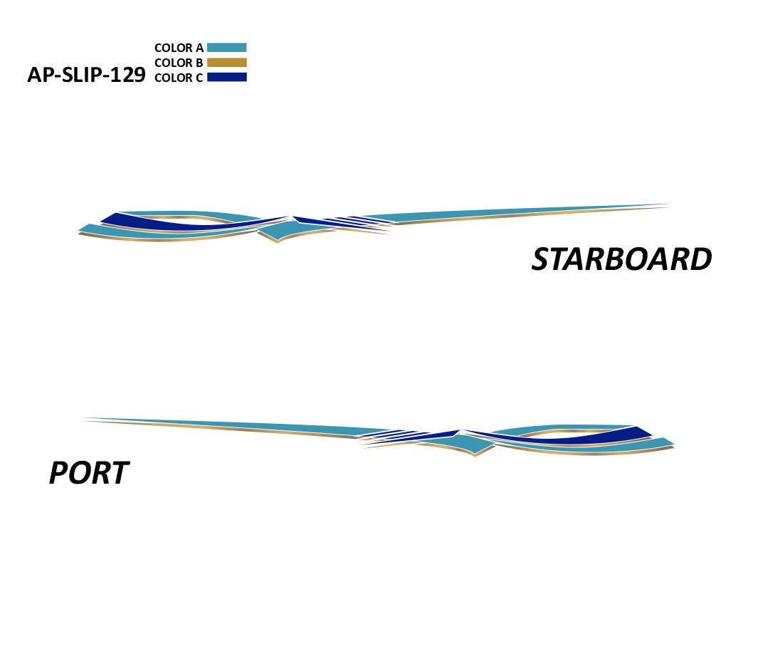 AP-SLIP-129 - Slipstream Series 3 Color Vinyl Boat Graphics Kit
