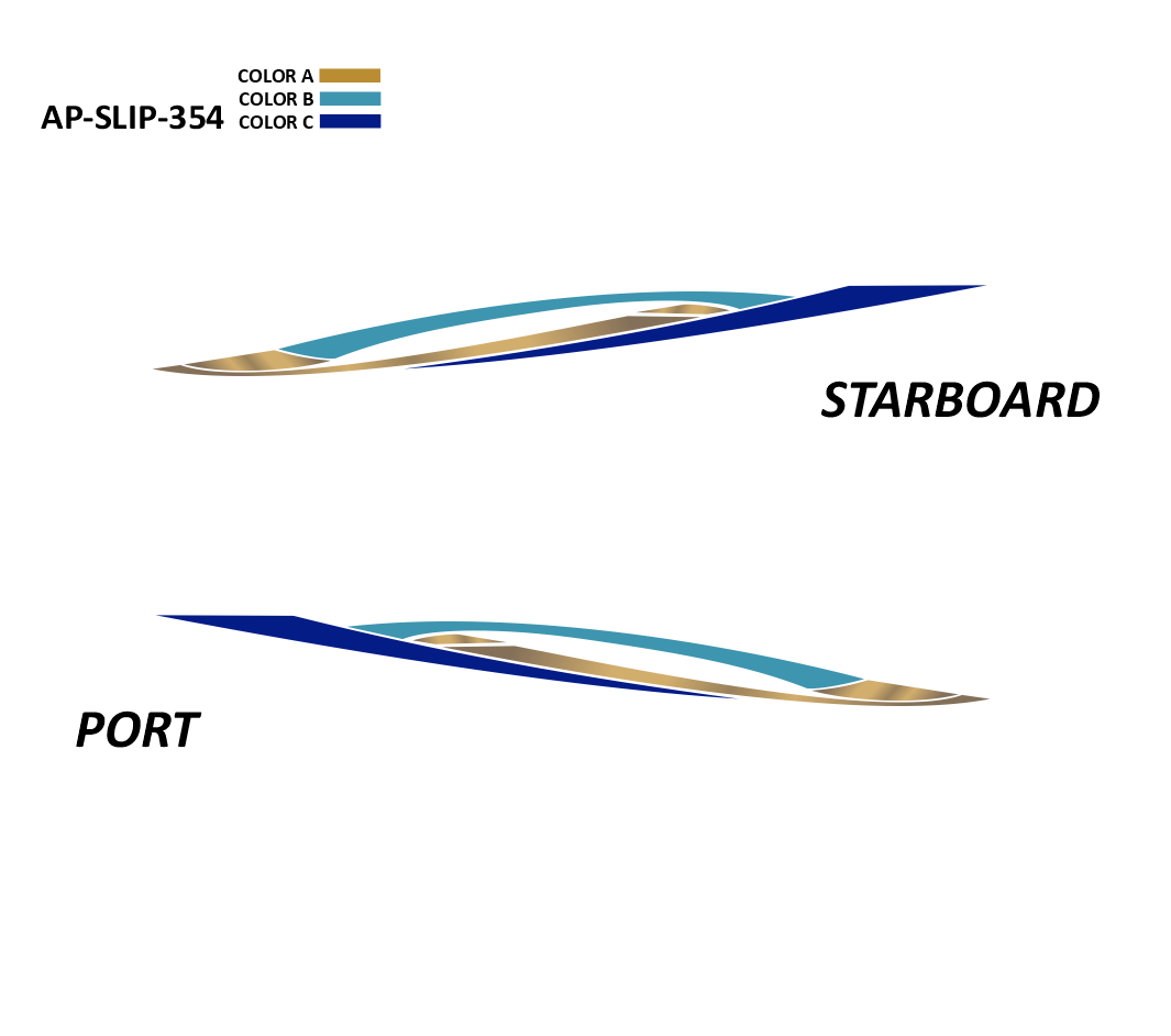AP-SLIP-354 - Slipstream Series 3 Color Vinyl Boat Graphics Kit