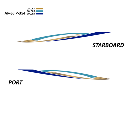 AP-SLIP-354 - Slipstream Series 3 Color Vinyl Boat Graphics Kit