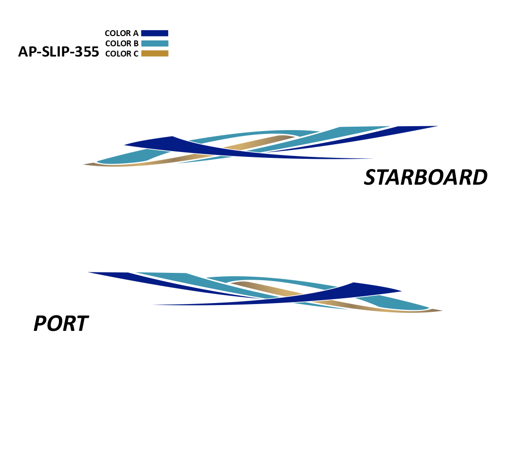 AP-SLIP-355 - Slipstream Series 3 Color Vinyl Boat Graphics Kit