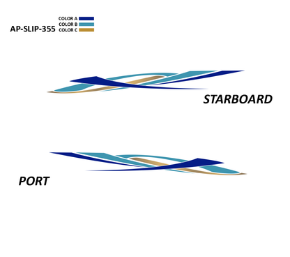AP-SLIP-355 - Slipstream Series 3 Color Vinyl Boat Graphics Kit