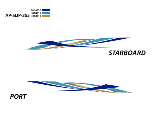 AP-SLIP-355 - Slipstream Series 3 Color Vinyl Boat Graphics Kit