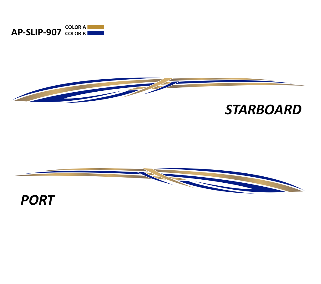AP-SLIP-907 Slipstream Series 2 Color Vinyl Boat Graphics Kit