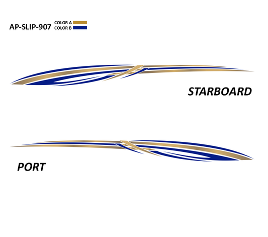 AP-SLIP-907 Slipstream Series 2 Color Vinyl Boat Graphics Kit