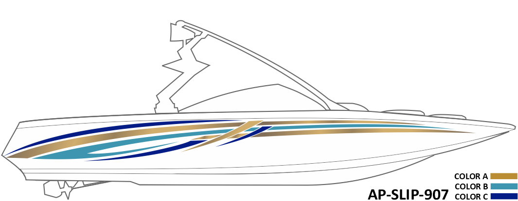 AP-SLIP-907 Slipstream Series 3 Color Vinyl Boat Graphics Kit
