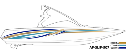 AP-SLIP-907 Slipstream Series 3 Color Vinyl Boat Graphics Kit