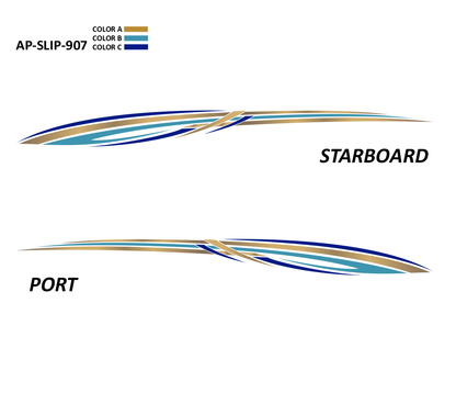 AP-SLIP-907 Slipstream Series 3 Color Vinyl Boat Graphics Kit