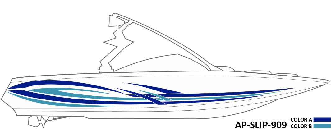 AP-SLIP-909 - Slipstream Series 2 Color Vinyl Boat Graphics Kit