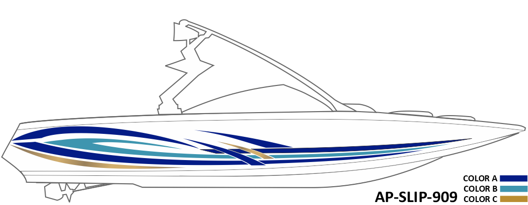 AP-SLIP-909 - Slipstream Series 3 Color Vinyl Boat Graphics Kit