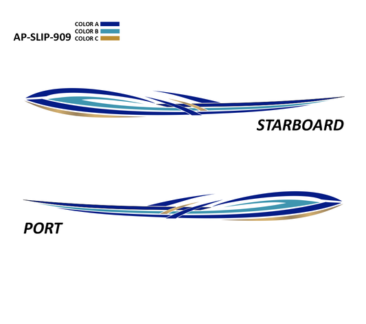 AP-SLIP-909 - Slipstream Series 3 Color Vinyl Boat Graphics Kit