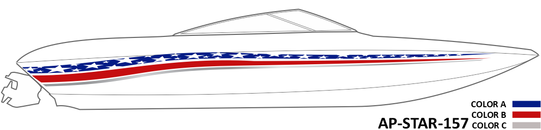 AP-STAR-157 - Starlight Series 3 Color Vinyl Boat Graphics Kit