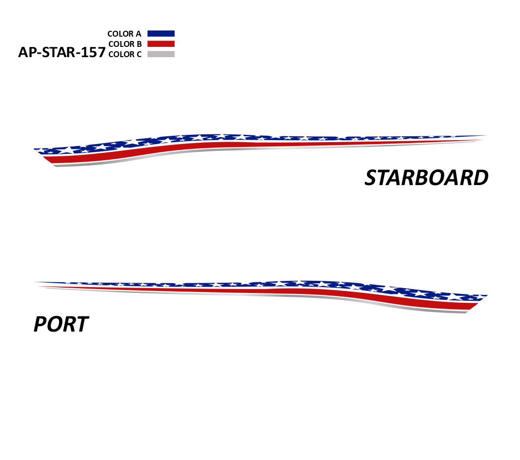 AP-STAR-157 - Starlight Series 3 Color Vinyl Boat Graphics Kit