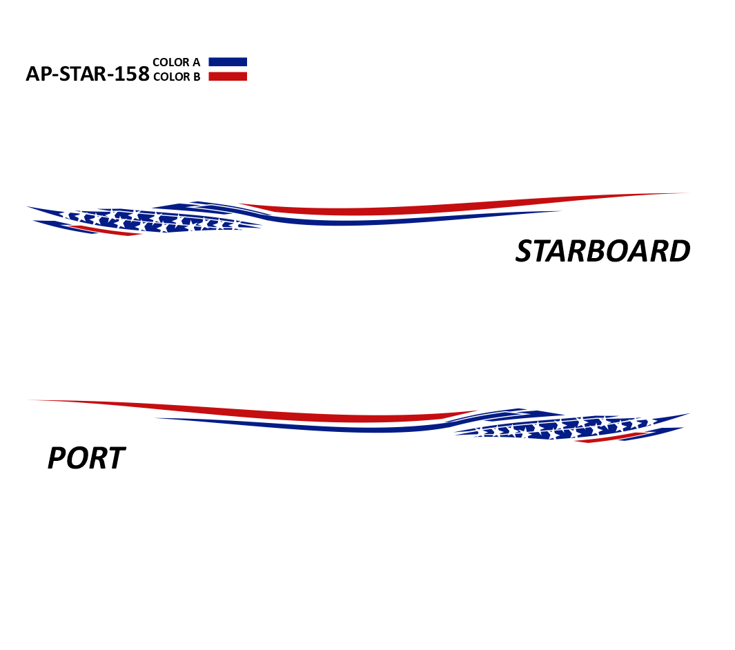 AP-STAR-158 - Starlight Series 2 Color Vinyl Boat Graphics Kit