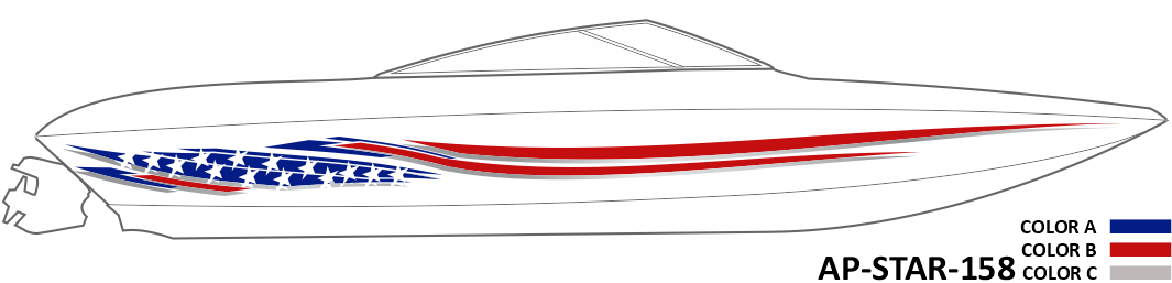 AP-STAR-158 - Starlight Series 3 Color Vinyl Boat Graphics Kit