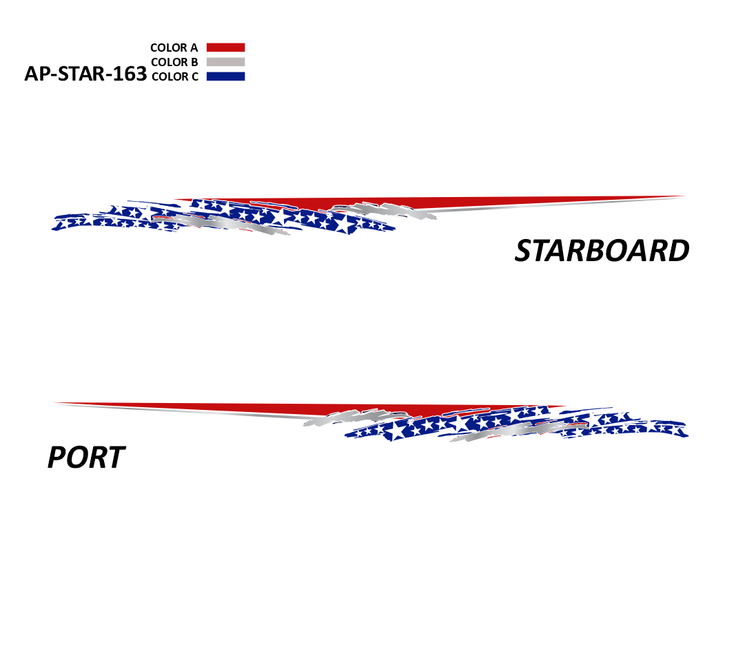 AP-STAR-163 - Starlight Series 3 Color Vinyl Boat Graphics Kit
