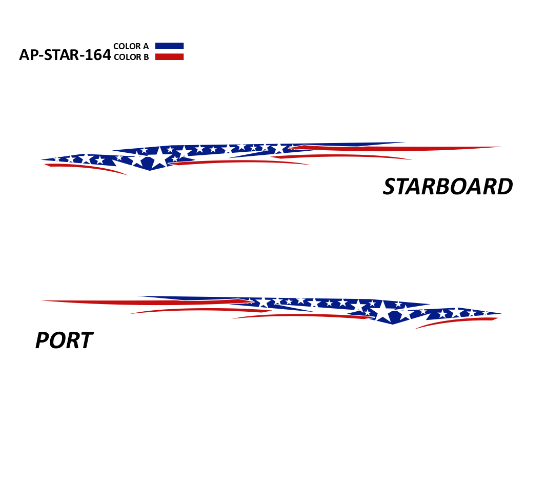 AP-STAR-164 - Starlight Series 2 Color Vinyl Boat Graphics Kit