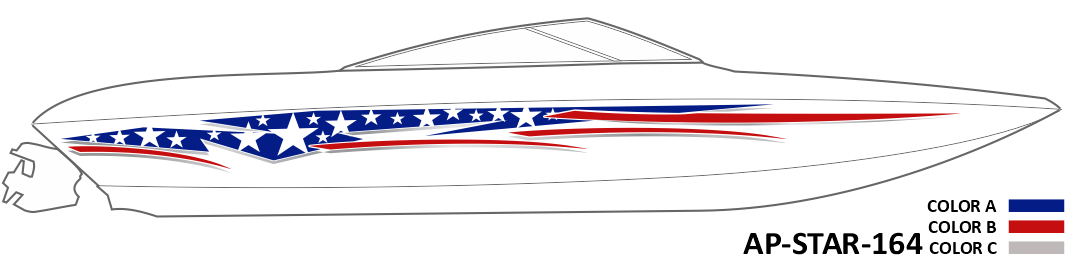 AP-STAR-164 - Starlight Series 3 Color Vinyl Boat Graphics Kit