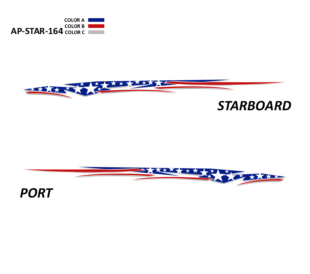 AP-STAR-164 - Starlight Series 3 Color Vinyl Boat Graphics Kit