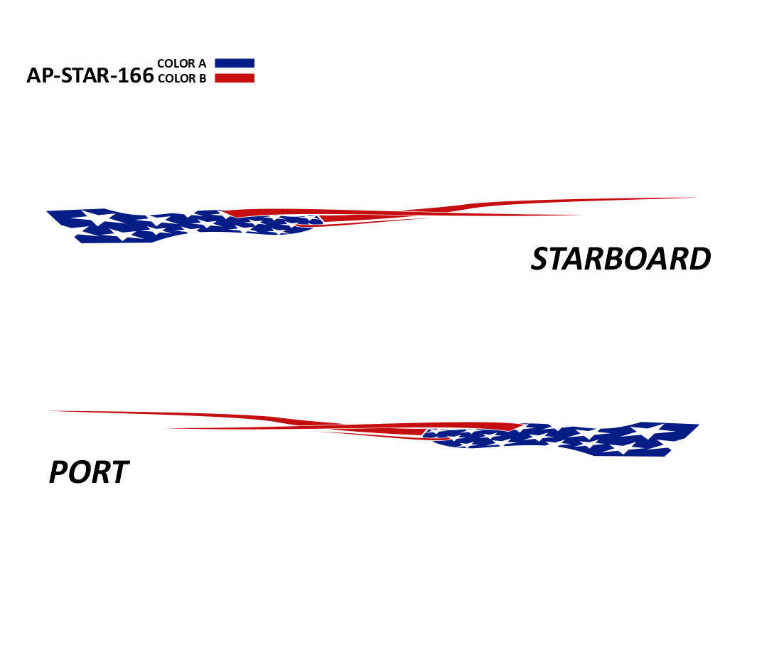 AP-STAR-166 - Starlight Series 2 Color Vinyl Boat Graphics Kit