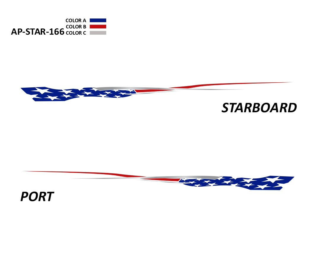 AP-STAR-166 - Starlight Series 3 Color Vinyl Boat Graphics Kit