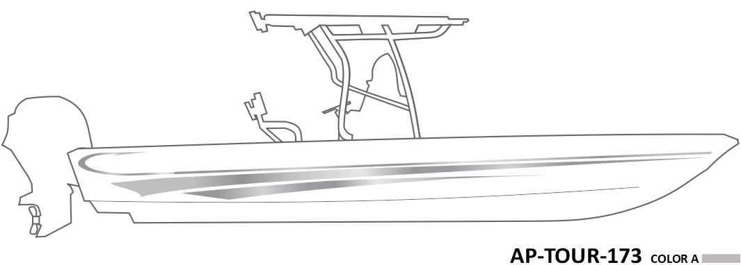 AP-TOUR-173 - Tournament Series 1 Color Vinyl Boat Graphics Kit