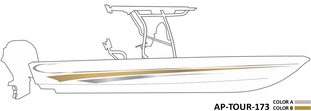 AP-TOUR-173 - Tournament Series 2 Color Vinyl Boat Graphics Kit
