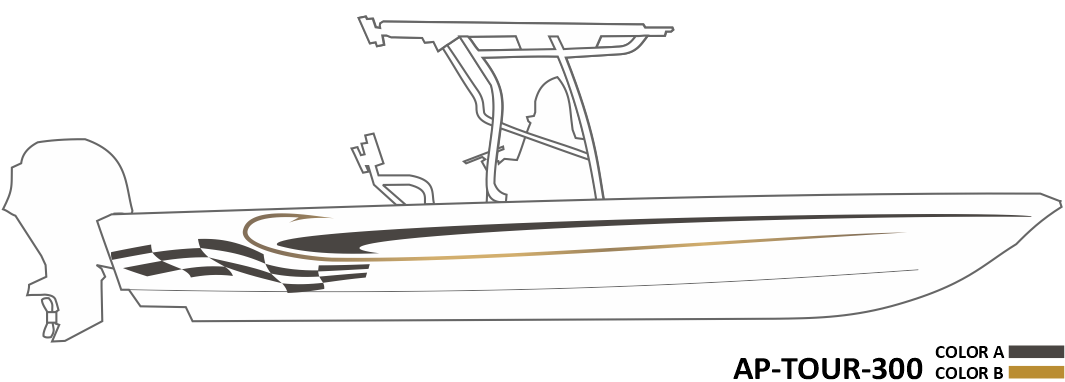 AP-TOUR-300 - Tournament Series 2 Color Vinyl Boat Graphics Kit