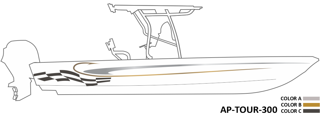 AP-TOUR-300 - Tournament Series 3 Color Vinyl Boat Graphics Kit