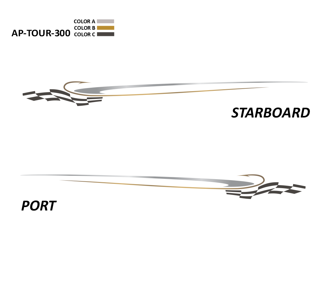 AP-TOUR-300 - Tournament Series 3 Color Vinyl Boat Graphics Kit