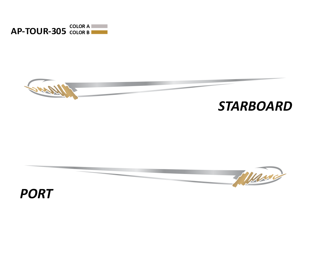 AP-TOUR-305 - Tournament Series 2 Color Vinyl Boat Graphics Kit