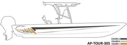 AP-TOUR-305 - Tournament Series 3 Color Vinyl Boat Graphics Kit
