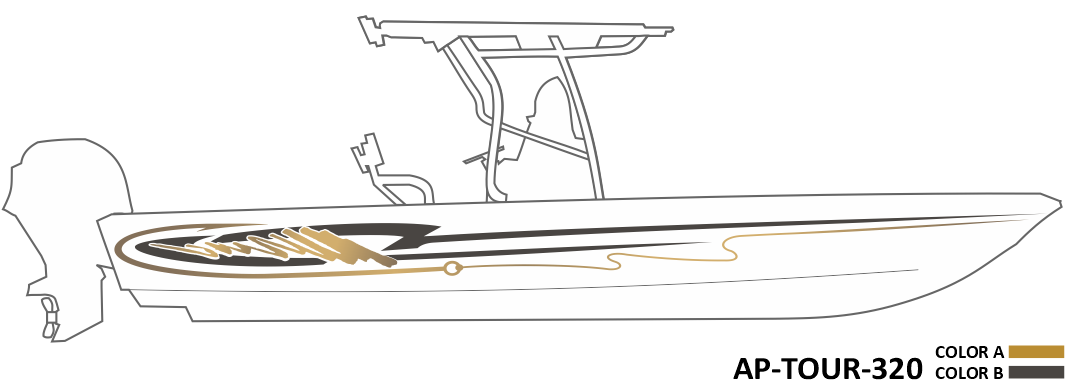 AP-TOUR-320 - Tournament Series 2 Color Vinyl Boat Graphics Kit