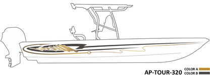 AP-TOUR-320 - Tournament Series 2 Color Vinyl Boat Graphics Kit