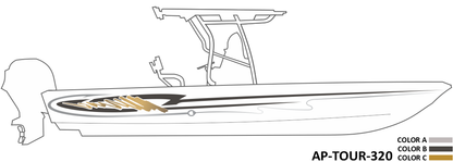AP-TOUR-320 - Tournament Series 3 Color Vinyl Boat Graphics Kit