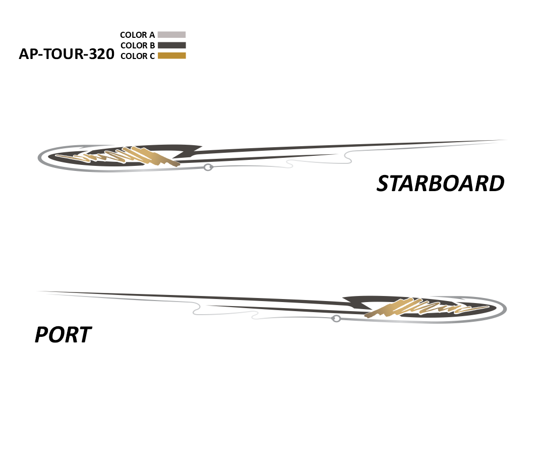 AP-TOUR-320 - Tournament Series 3 Color Vinyl Boat Graphics Kit