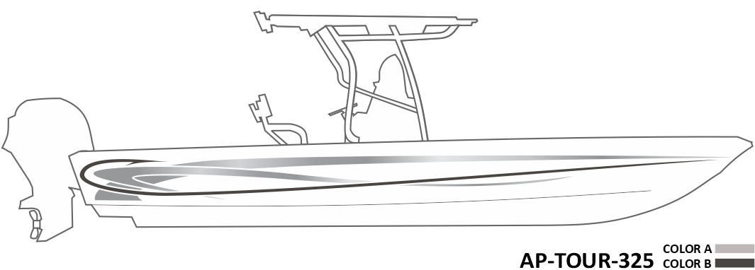 AP-TOUR-325 - Tournament Series 2 Color Vinyl Boat Graphics Kit