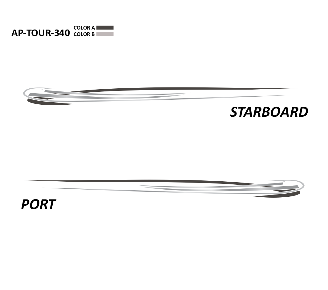 AP-TOUR-340 - Tournament Series 2 Color Vinyl Boat Graphics Kit
