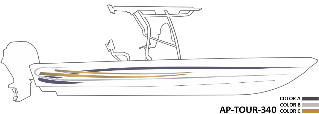 AP-TOUR-340 - Tournament Series 3 Color Vinyl Boat Graphics Kit
