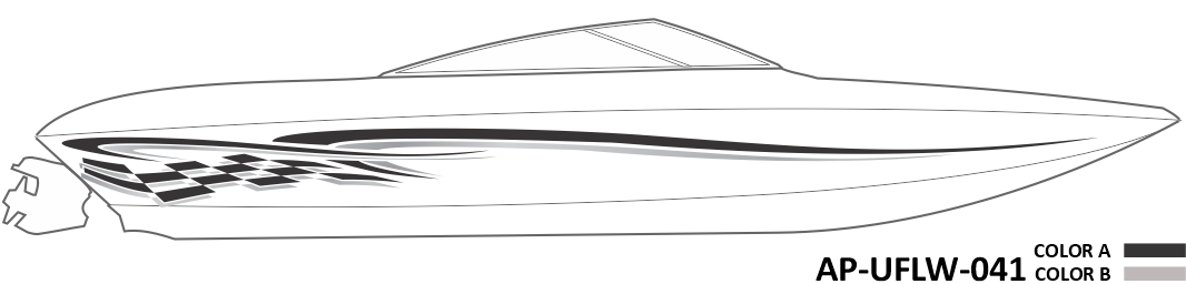 AP-UFLW-041 - Ultraflow Series 2 Color Vinyl Boat Graphics Kit