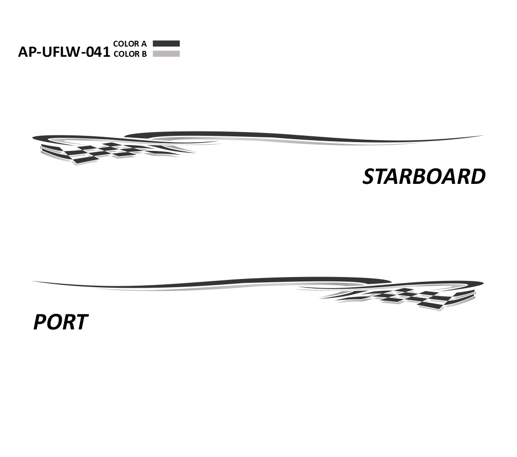 AP-UFLW-041 - Ultraflow Series 2 Color Vinyl Boat Graphics Kit