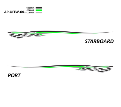 AP-UFLW-041 - Ultraflow Series 3 Color Vinyl Boat Graphics Kit
