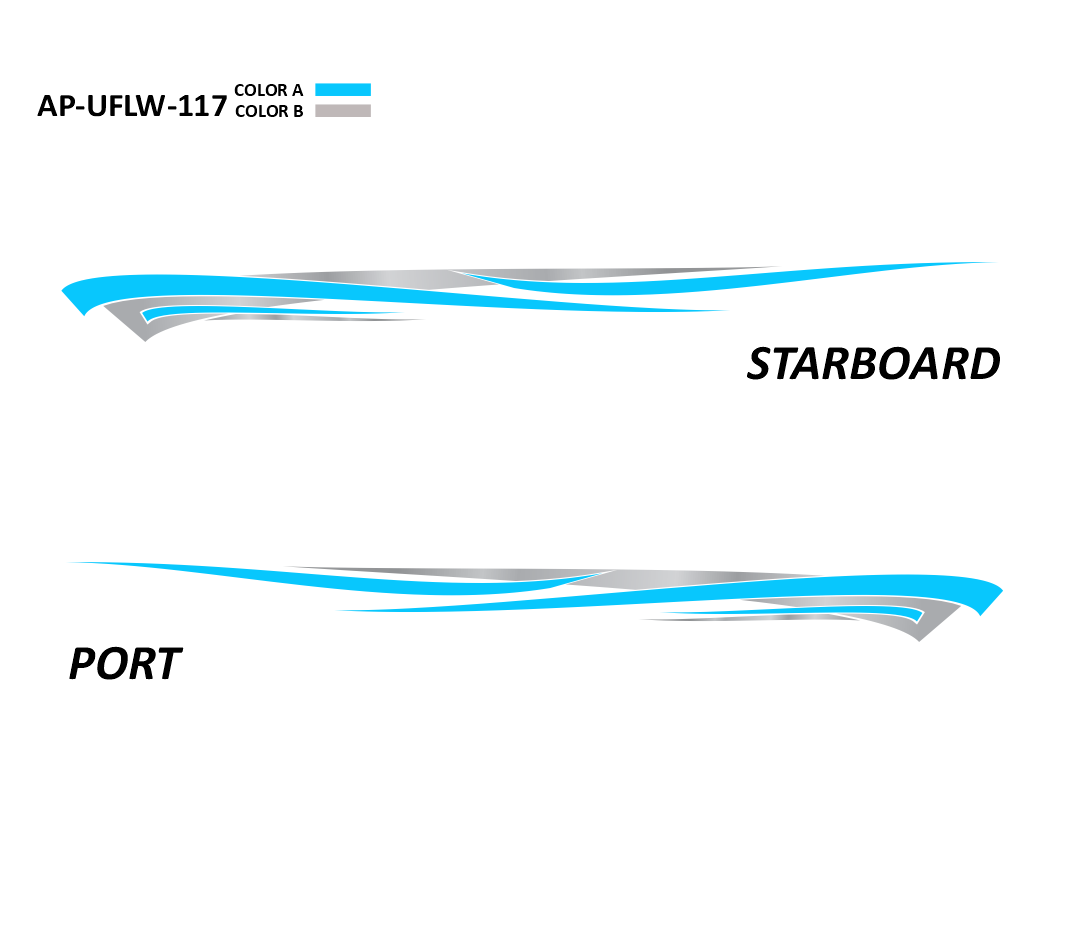 AP-UFLW-117 - Ultraflow Series 2 Color Vinyl Boat Graphics Kit