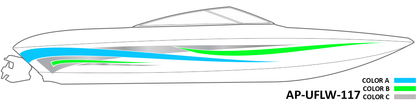 AP-UFLW-117 - Ultraflow Series 3 Color Vinyl Boat Graphics Kit