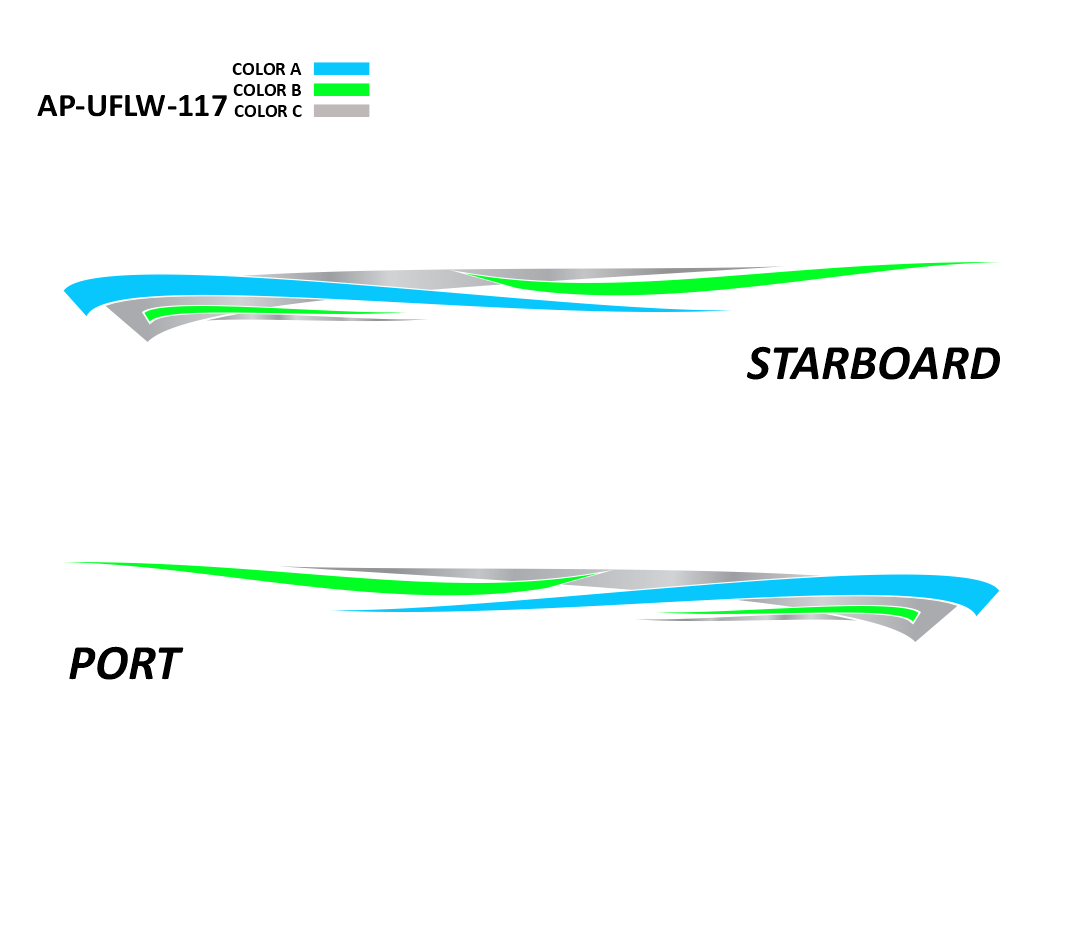 AP-UFLW-117 - Ultraflow Series 3 Color Vinyl Boat Graphics Kit