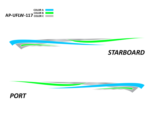 AP-UFLW-117 - Ultraflow Series 3 Color Vinyl Boat Graphics Kit
