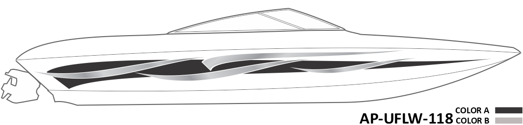 AP-UFLW-118 - Ultraflow Series 2 Color Vinyl Boat Graphics Kit