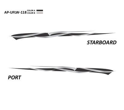 AP-UFLW-118 - Ultraflow Series 2 Color Vinyl Boat Graphics Kit