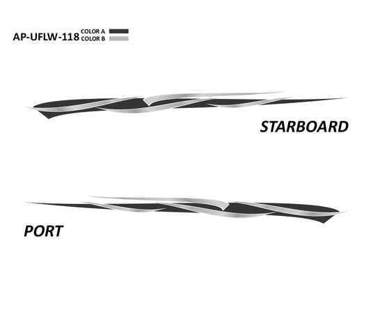 AP-UFLW-118 - Ultraflow Series 2 Color Vinyl Boat Graphics Kit