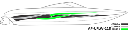 AP-UFLW-118 - Ultraflow Series 3 Color Vinyl Boat Graphics Kit