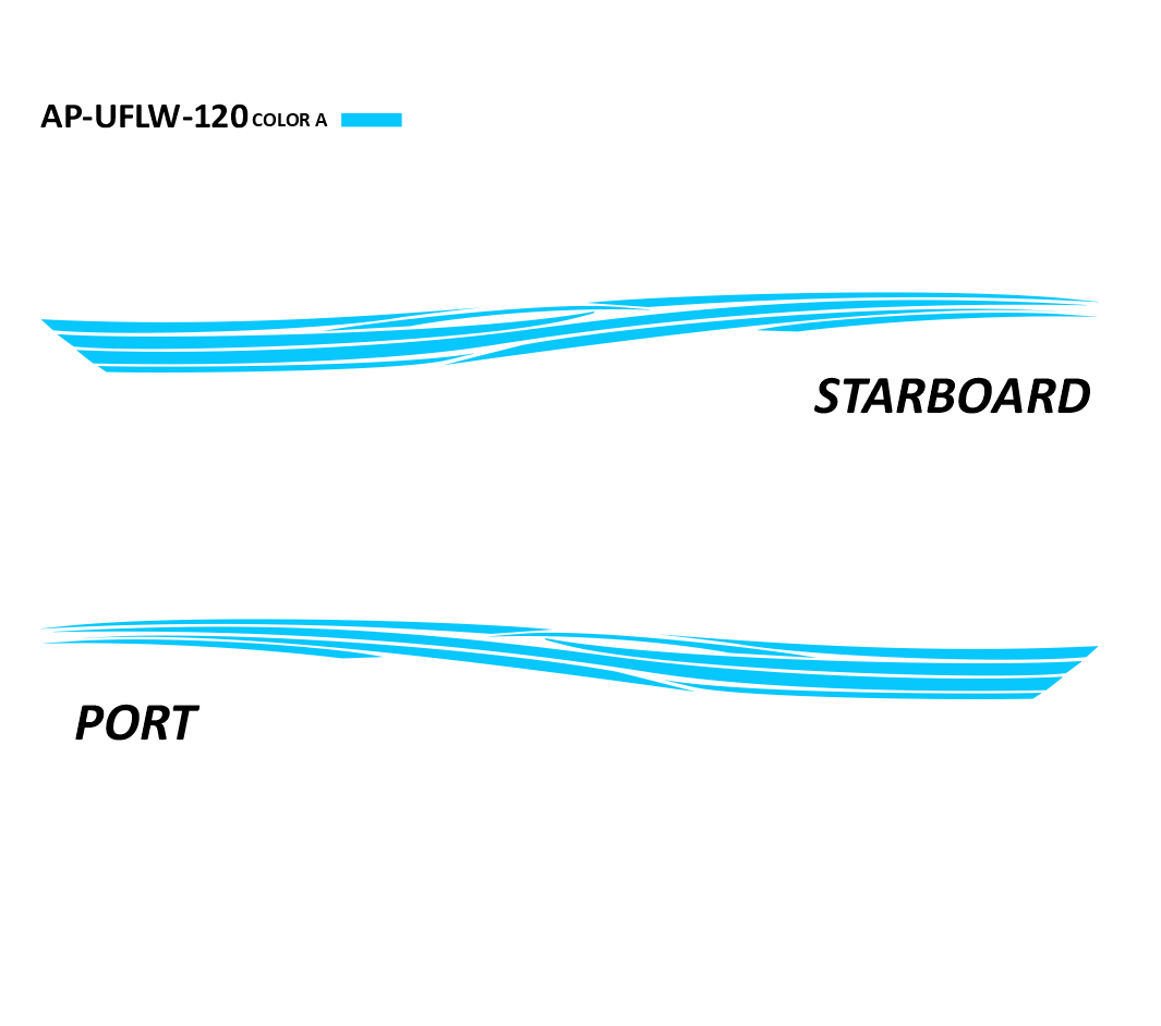 AP-UFLW-120 - Ultraflow Series 1 Color Vinyl Boat Graphics Kit